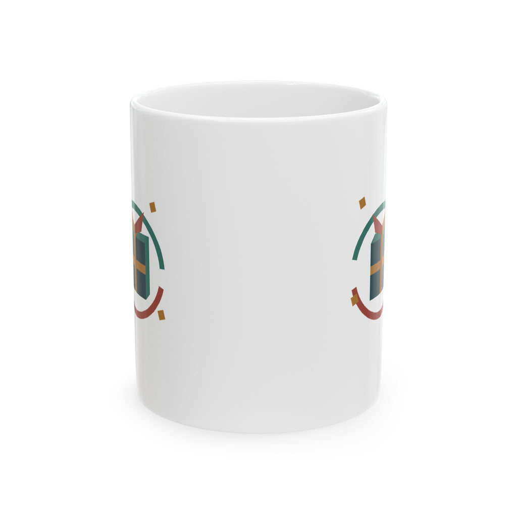 Ribbon Orbit Holiday Mug – Original Modern Gift Design, 11oz