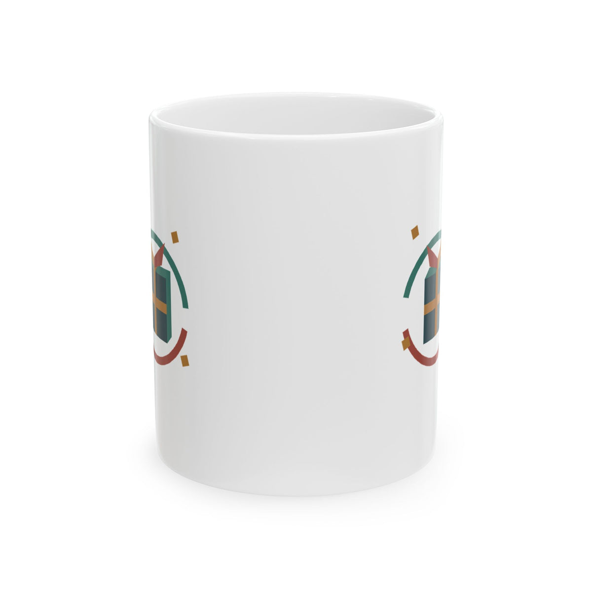 Ribbon Orbit Holiday Mug – Original Modern Gift Design, 11oz