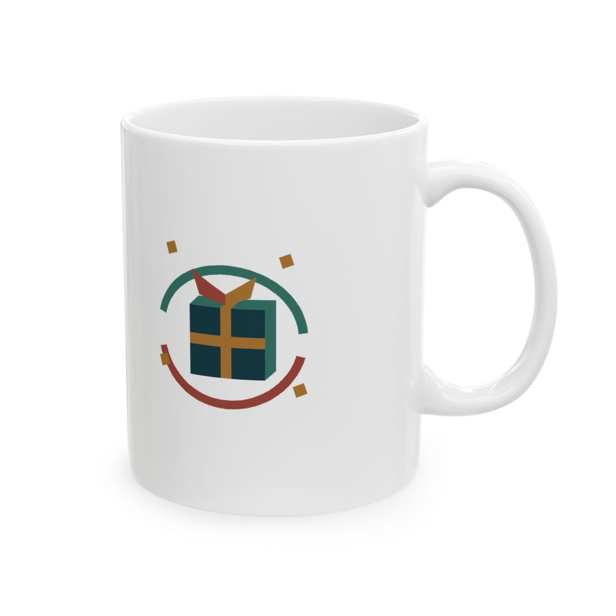Ribbon Orbit Holiday Mug – Original Modern Gift Design, 11oz