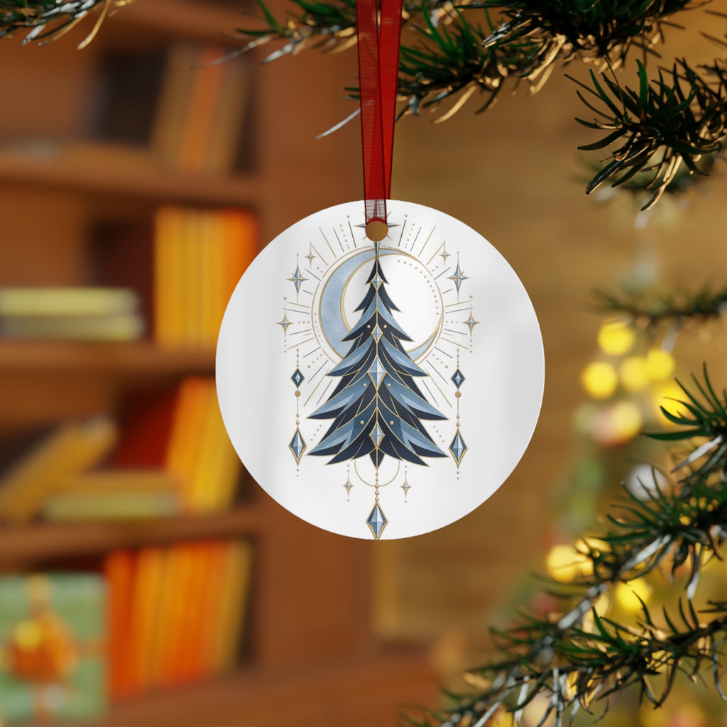 Glacier Solstice Metal Ornament – Original Neo-Deco Holiday Gift