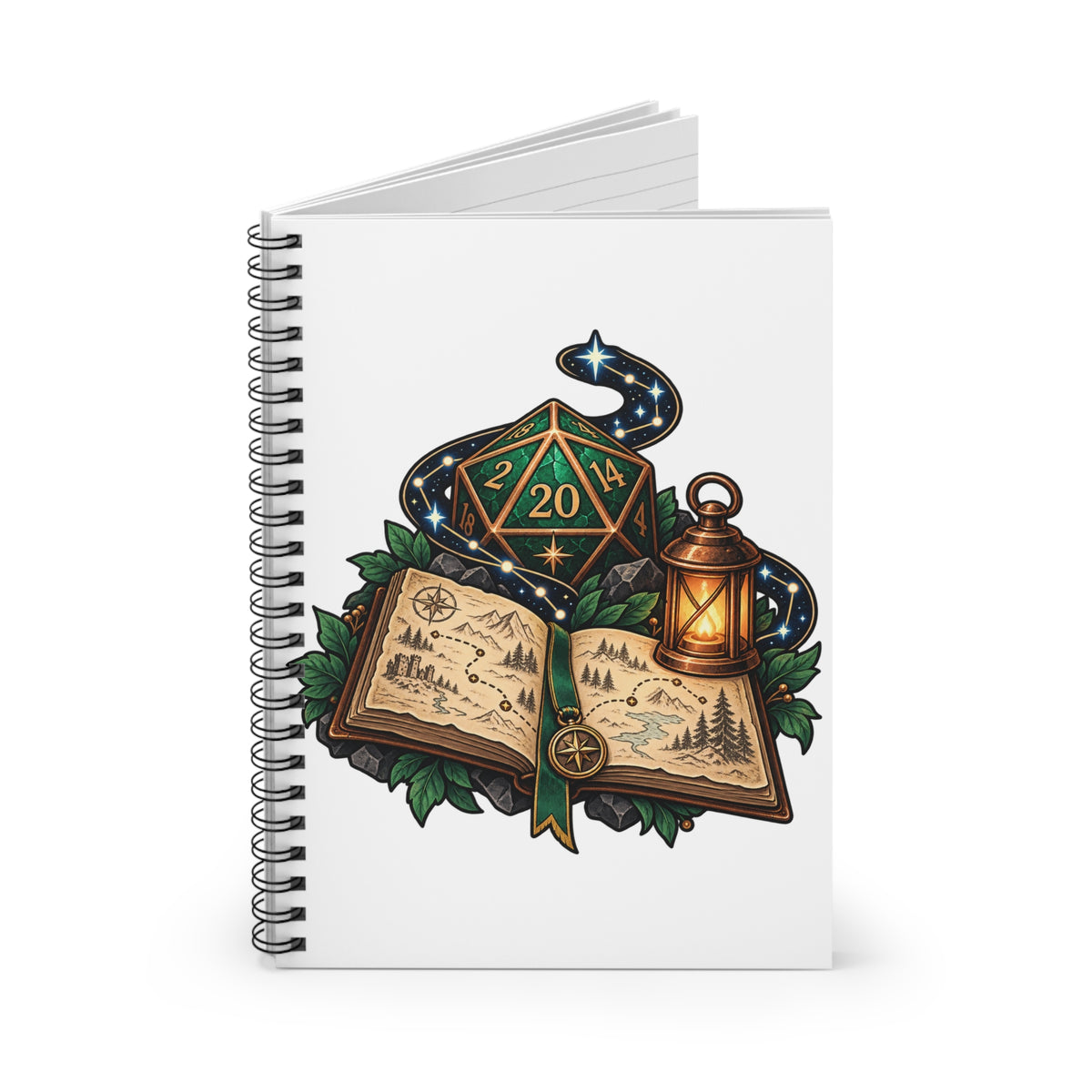 Quest Path Spiral Notebook – Original Tabletop Adventure Journal