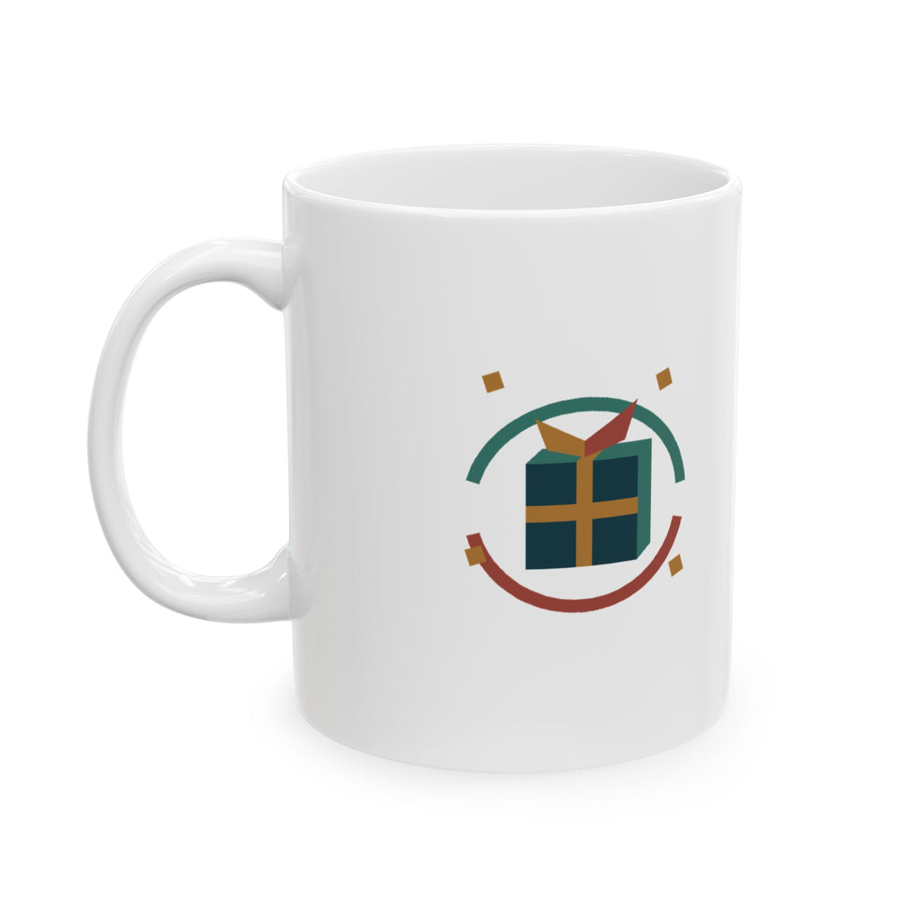 Ribbon Orbit Holiday Mug – Original Modern Gift Design, 11oz