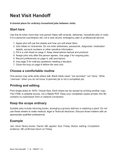 Next Visit Handoff printable household coordination sheets preview